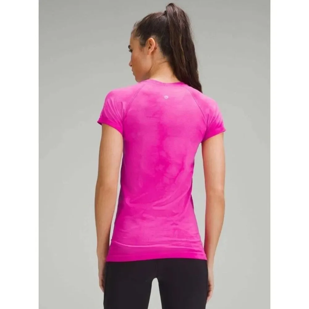 LULULEMON Women's EEUC Swiftly Tech short-sleeve Sonic Pink Marble Tie Dye top 4